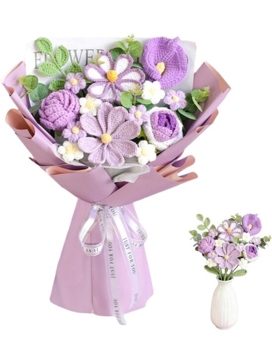 Other - Handmade Crochet Flower Bouquet - Knitted Tulips & Colorful Flowers for Home
